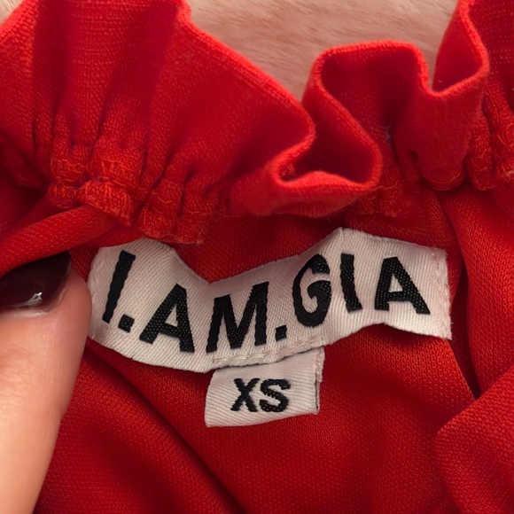 I.AM.GIA Red Ruffled Top - Picture 5 of 7